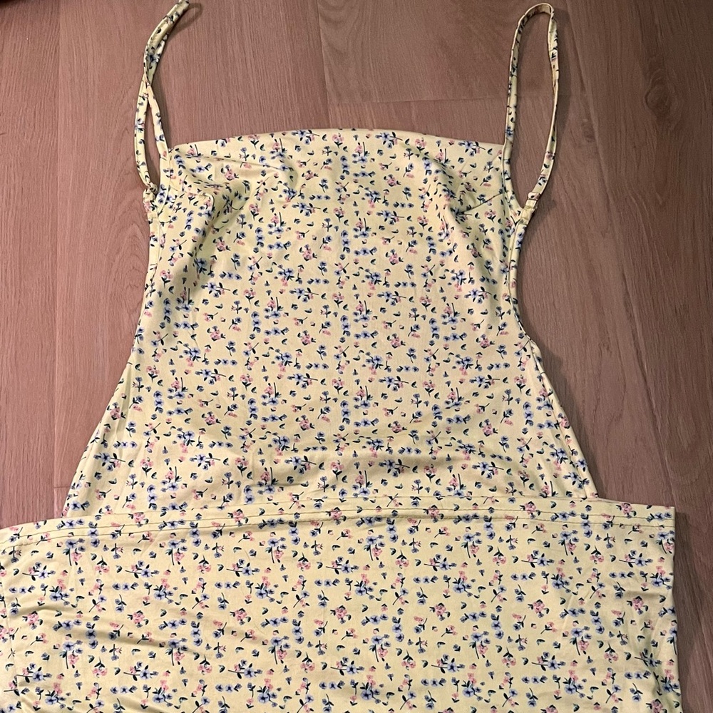 Floral Yellow Sleeveless Dress